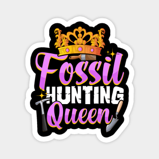 Cute Fossil Hunting Queen Girls Paleontologist Magnet