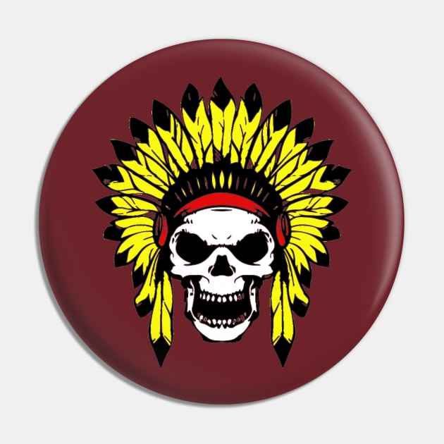 Skul Indian Headdress Pin by DANPUBLIC