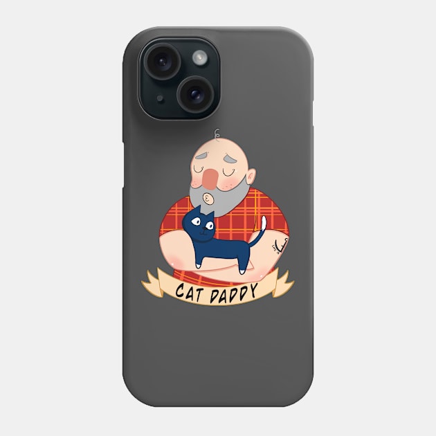 Cat Daddy lumberjack cartoon character Phone Case by Cuteful