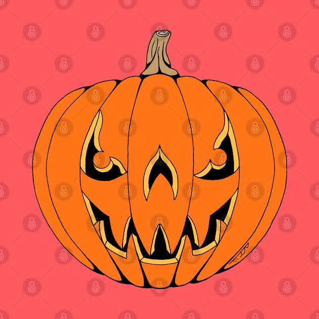 Scary Jack-o'-Lantern Halloween Design by AzureLionProductions