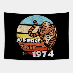 Year of the Tiger 1974 Fierce Vintage Chinese New Year Zodiac Tapestry