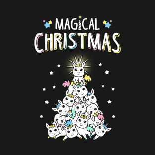 Magical Christmas With Unicorn Tree T-Shirt