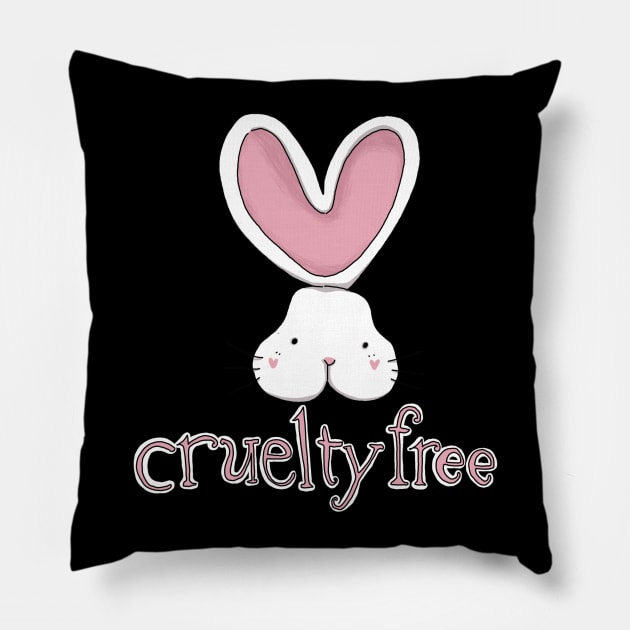 cruelty free bunny Pillow by violinoviola