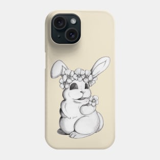 Bunny With Crown of Flowers Phone Case