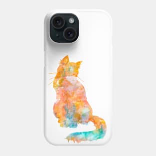 Orange Cat Watercolor Painting Phone Case