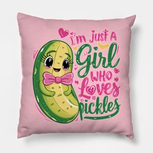 I'm Just a Girl Who Loves Pickles Cute Funny Pickle Lover Pillow