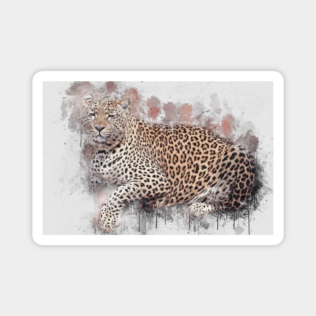 Leopard Panther Wild Animal Safari Africa Jungle Magnet by Cubebox