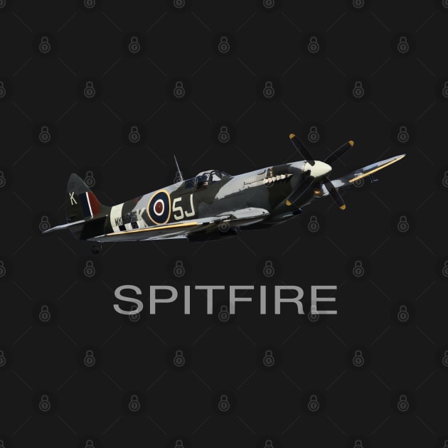 RAF Supermarine Spitfire WW2 Fighter Plane by Dirty Custard Designs 