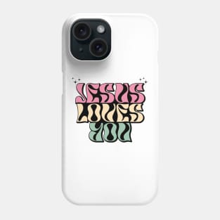 Retro Christian Jesus Loves You Bible Verse Scripture Phone Case