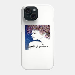 Light & Peace Girl Line Drawing Phone Case