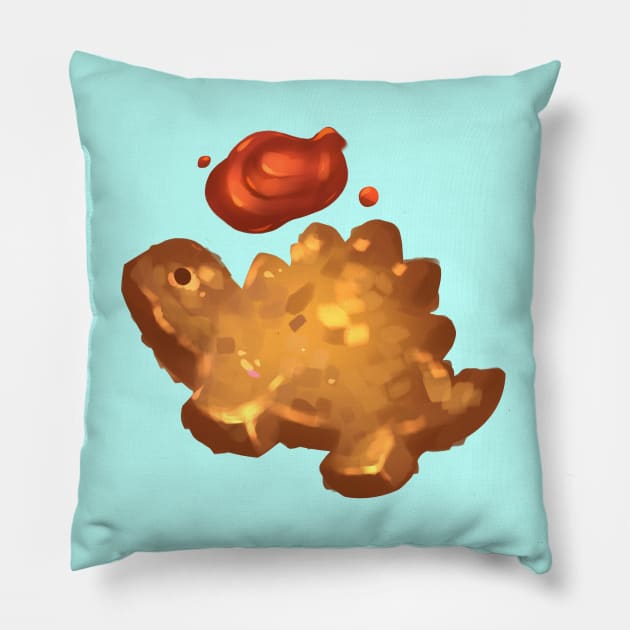 Dinosaur Chicken Nugget Pillow by Claire Lin