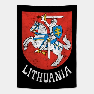 Lithuania - Vintage Distressed Style Flag Design Tapestry