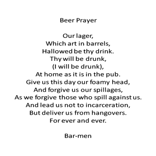 Barmen Beer Prayer: Parody In Prayer of Adoration T-Shirt