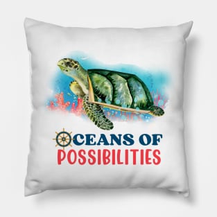 sea turtle oceans of possibilities Pillow