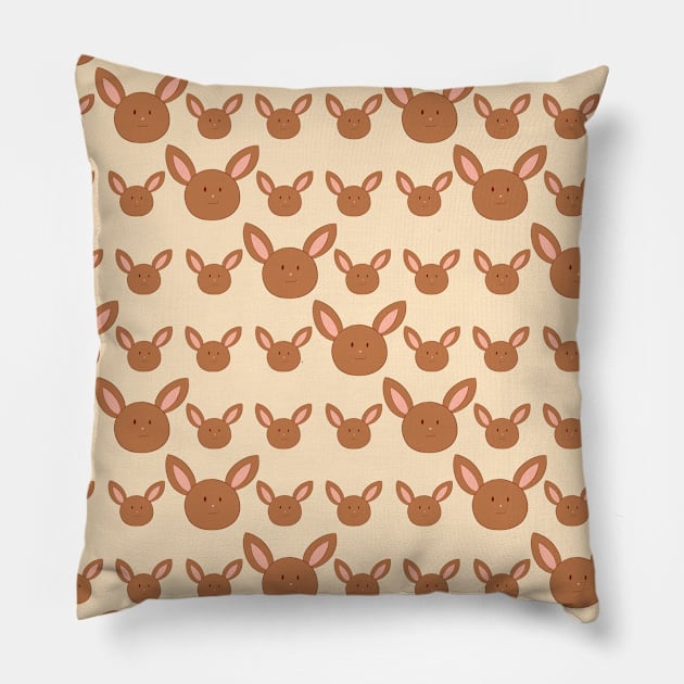 Brown Bunnies Pillow by Pumvilla