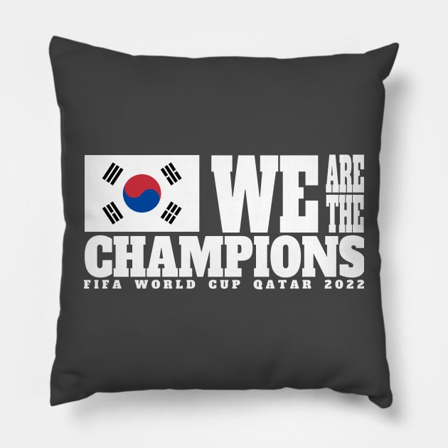 Fifa World Cup Qatar 2022 Champions - South Korea - Dark Color Edition Pillow by felinfelix