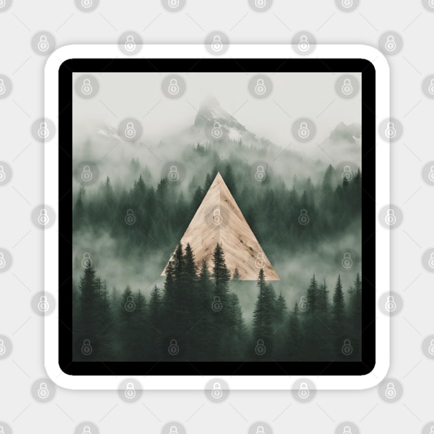 The Wooden Triangle and the Misty Mountain Magnet by Alihassan-Art