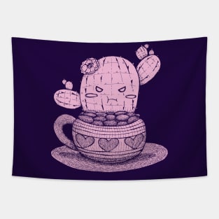 Cute Pouting Cactus Tapestry