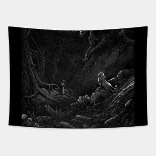 High Resolution Gustave Doré Illustration Dante Beholds a Lion Tapestry