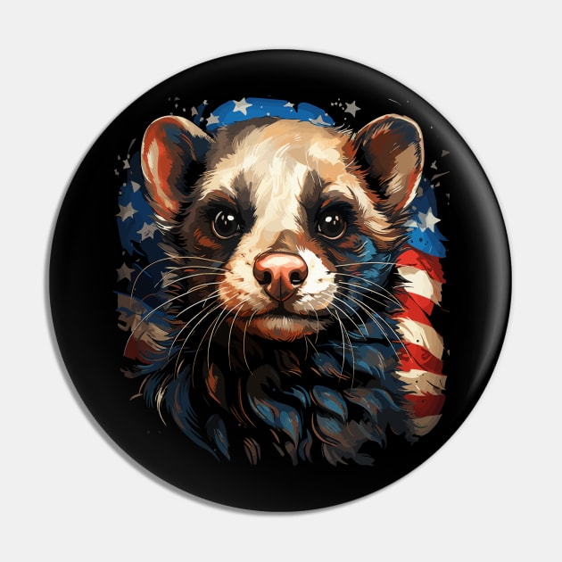 Patriotic Ferret Pin by JH Mart