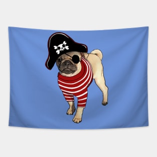 Pug Puppy Pirate Tapestry