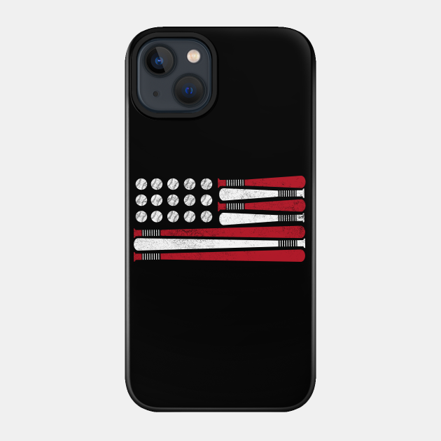 American Flag Patriotic Baseball Design - Baseball - Phone Case