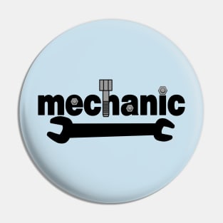 Mechanic Nuts and Bolts Text Pin