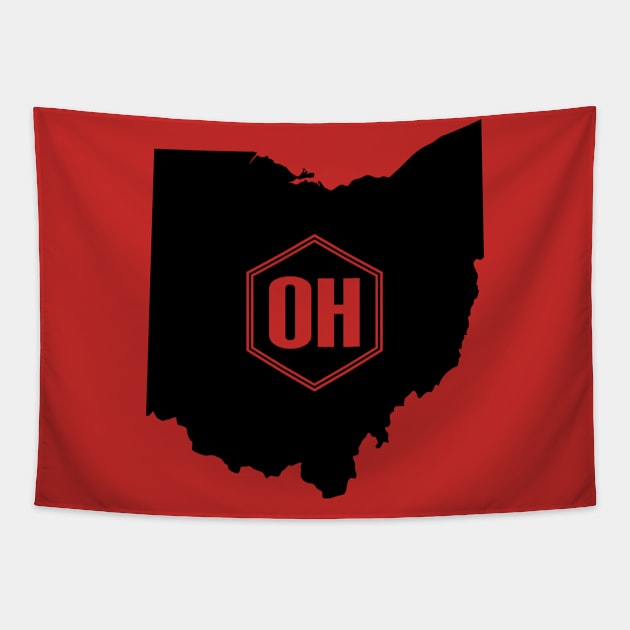 Ohio Homer (Black) Tapestry by caknuck