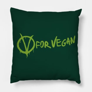V for Vegan (title) Pillow