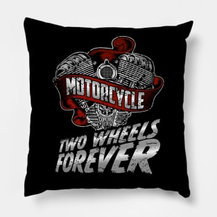 Two Wheels Forever Biker Heart Pillow