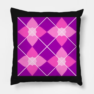 Pink Heart Argyle Pillow