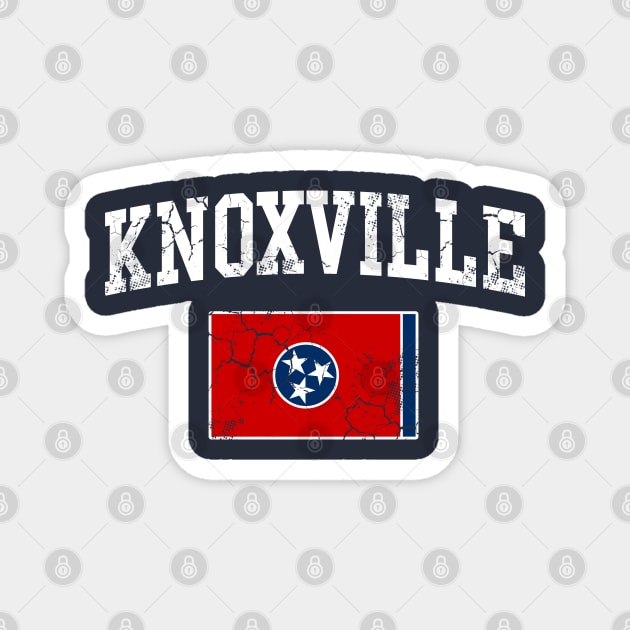 Knoxville Tennessee Flag Vintage Distressed Magnet by E