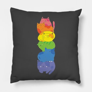 Rainbow of Cats Pillow