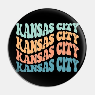 Kansas City wavy retro Pin