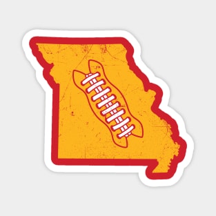 KC Missouri Retro Football - Red Magnet