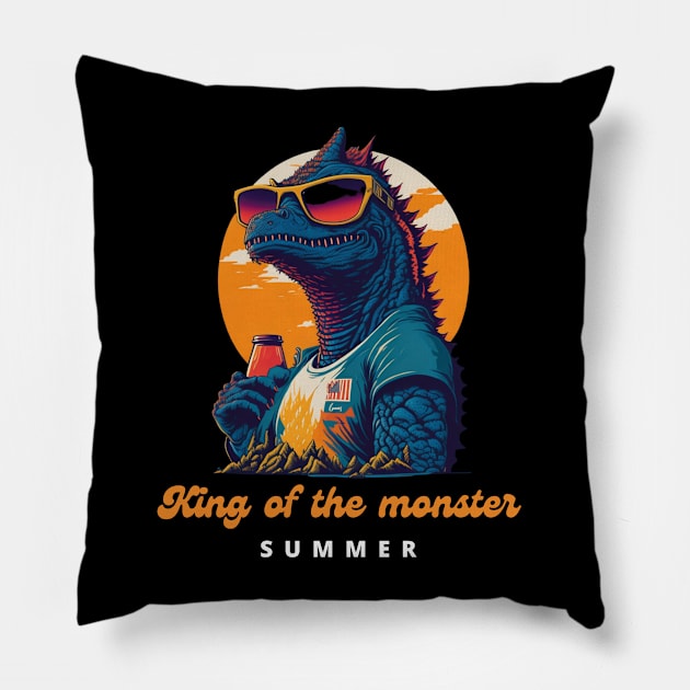 King of monster,The great monster of world, summer vibe Pillow by Nasromaystro