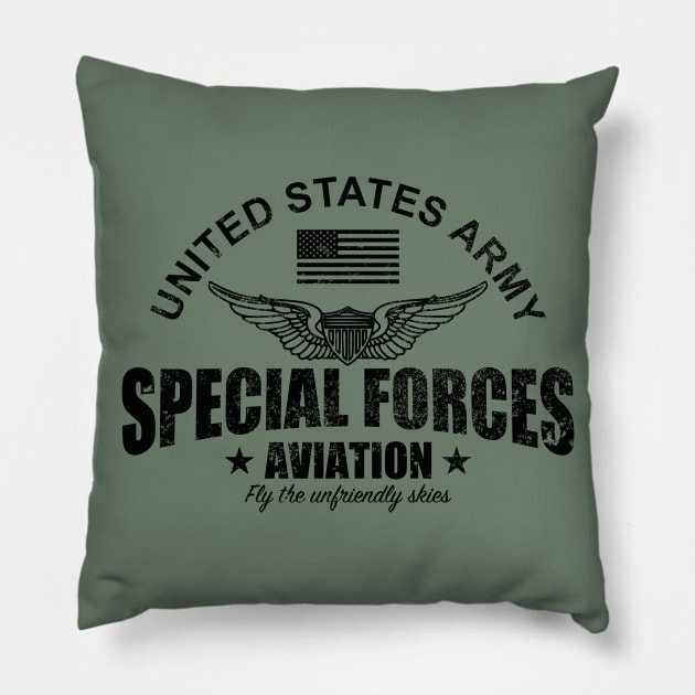 US Special Forces Aviation (distressed) Pillow by TCP