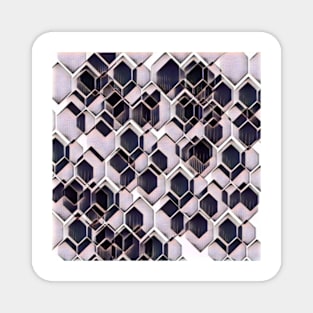 blue grey purple black and white abstract geometric pattern Magnet