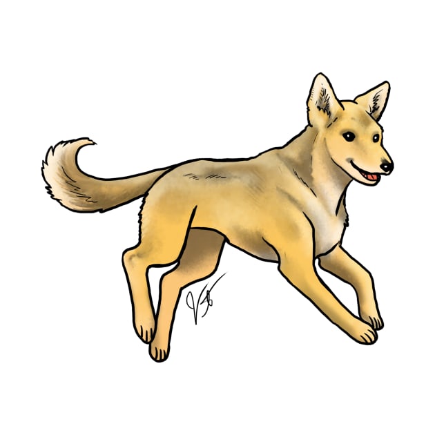 Dog - Carolina Dog - Yellow by Jen's Dogs Custom Gifts and Designs