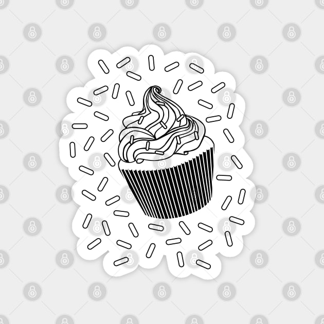 Coloring Book Cupcake and Sprinkles Magnet by latheandquill
