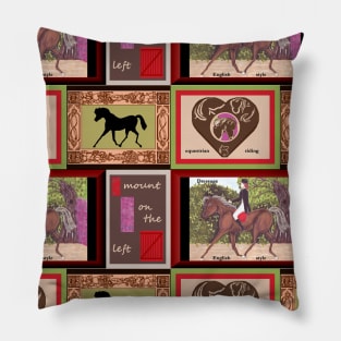 Dressage Horse Collage Pillow