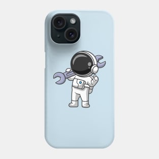 Cute Astronaut Holding Wrench Cartoon Phone Case