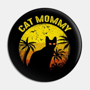 Cat Mommy Women Vintage Retro Black Cats Mom Mothers Day Pin