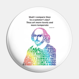 Rainbow Shakespeare Shall I Compare Thee Pin