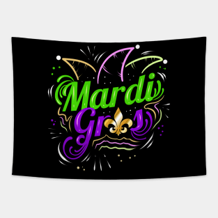 Lettering with Jester Hat and Fleur de Lis for Mardi Gras Tapestry