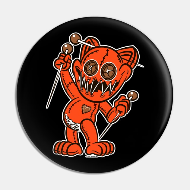 VooDoo Black Kitty Cat Doll Cleveland Colors Pin by eShirtLabs