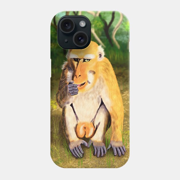 Philippine Macaque - White Phone Case by Thor Reyes