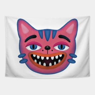 Crazy Funny Cat smile Tapestry