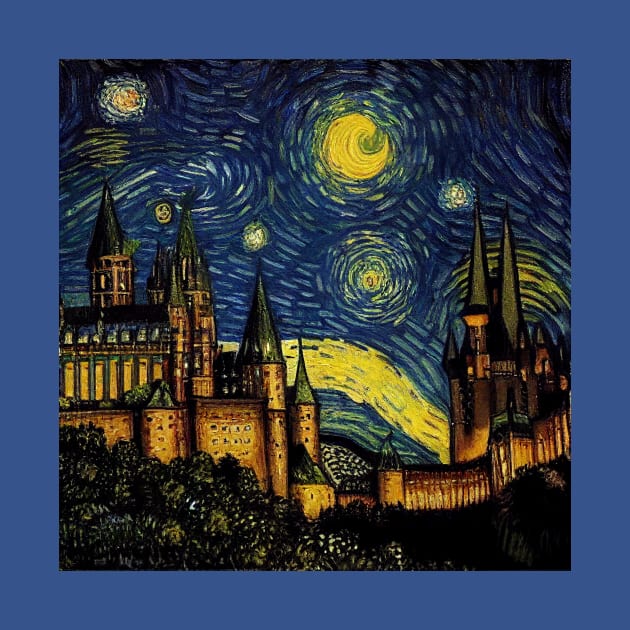 Starry Night Wizarding School Van Gogh by Grassroots Green