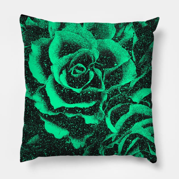 green roses face mask women floral flower vintage pattern mask Pillow by designsbyxarah